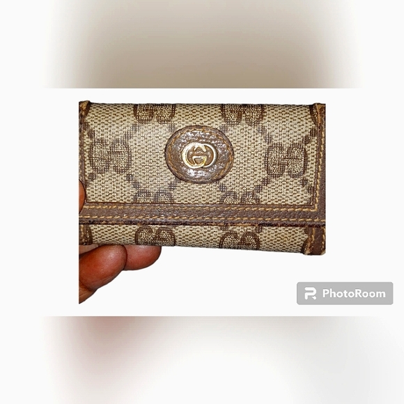 GUCCI AUTHENTIC GUCCISIMA COATED MONOGRAM CANVAS LEATHER  VINTAGE UNISEX - Picture 2 of 7